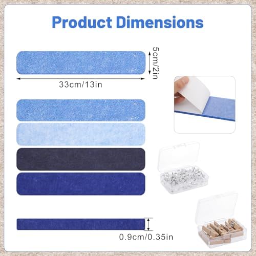 8 Pack Felt Bulletin Board Strips, 13x2 Inch Pin Board, Cork Boards