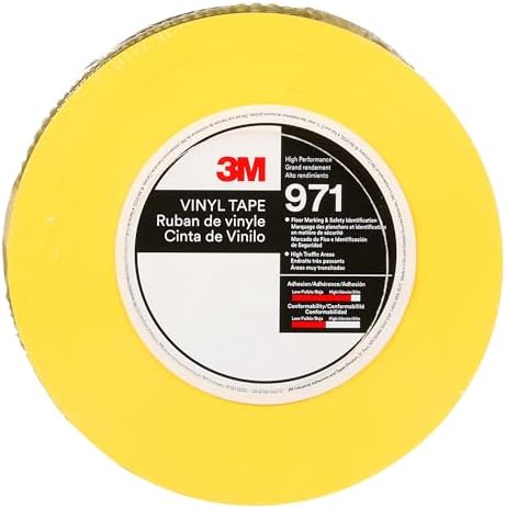3M Durable Floor Marking Tape 971, Yellow, 3 in x 36 yd, 17 mil, 1 Roll