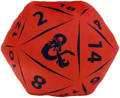 Northwest Dungeons & Dragons D20 Die Cloud Pillow 12" – RPG Plush Stuffed Toy, Geeky Room Decor for Kids & Adults, Gift for D&D Fans