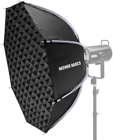 NEEWER Basics Octagonal Softbox Bowens Mount, 35.4'' Quick Release Soft Box Lighting Set with Grid, Compatible with Aputure 150c Compatible with Godox SL60w, for FS300C FS150B HB80C CB200C Q6, NS64P