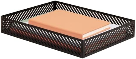 Mind Reader Metal Letter Size Paper Tray, Desktop Document Organizer with Non-Slip Pads, Office Desk Accessory Tray, Metal, Black