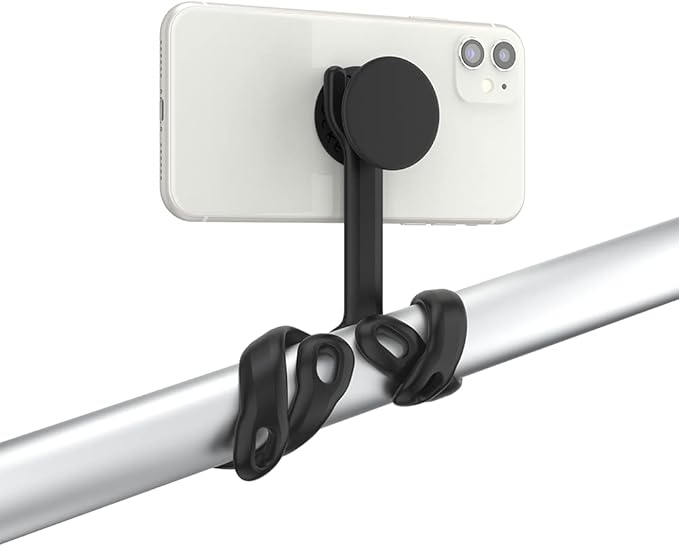 PopSockets Flexible Phone Mount & Stand- Black | Flex Mount & Tripod, Content Creators, Hands-Free, Black, Electronic Accessories, For iPad/Kindle/iPhone/Android
