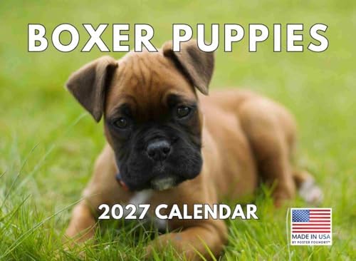Boxer Puppy Calendar 2027 Monthly Wall Calender 12 Month
