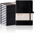 Heture Hardcover Black Notebooks, A5 Lined Notebook for Work 12 pack