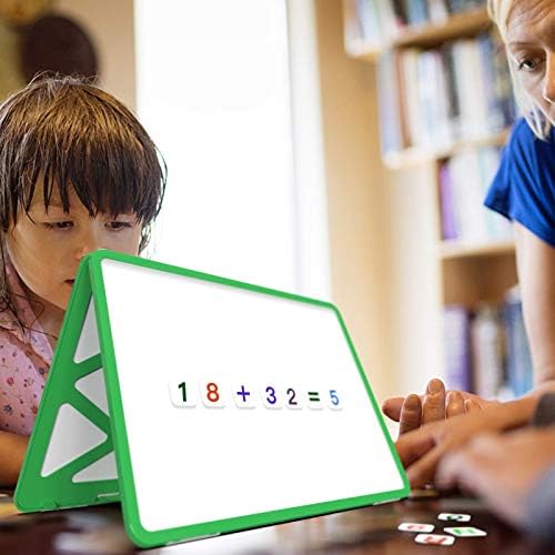 Small Dry Erase White Board with Stand, Double Sided Dry Erase Board for Kids, Foldable Small White Board Portable Mini Whiteboard with Lines & Holder for Home School Office