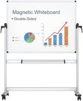 VIZ-PRO Double-Sided Magnetic Mobile Whiteboard, 48" x 36"