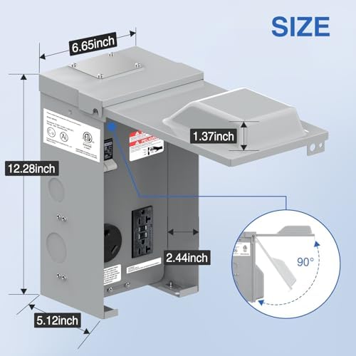 Nilight 20 30 Amp RV Power Outlet Box with Breaker 125V TT-30R GFCI
