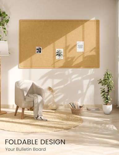 Fluxynara 59" x 35.4" Large Bulletin Board, Mustard Yellow
