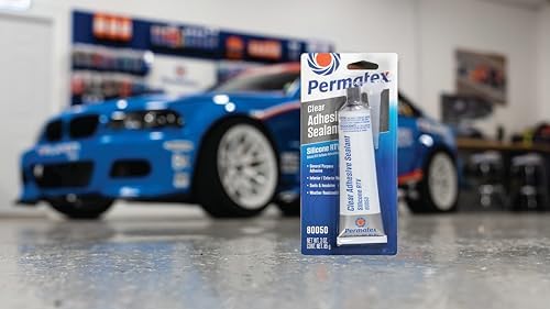 Permatex 80050-12PK Clear RTV Silicone Adhesive Sealant, 3 oz. (Pack of 12)