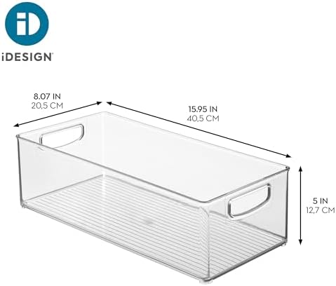 iDesign Stackable Storage Bin, Set of 4, Clear