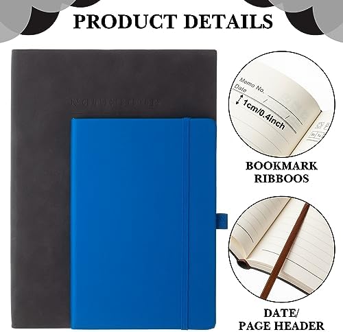 SATINIOR 5 Pack A4 Notebooks Leather Softcover Journal, Black
