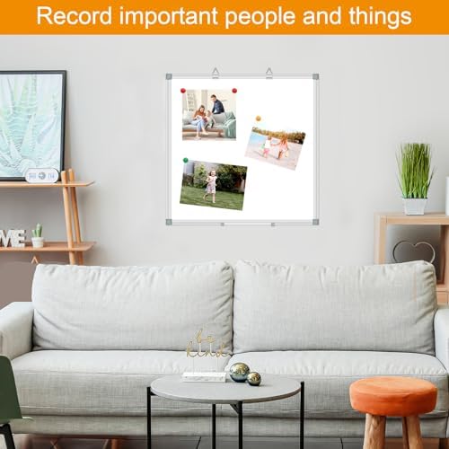 H-Qprobd 4' x 4' (2 Pack) Dry Erase Board for Wall Magnetic Presentation Whiteboard with Long Pen Tray, Wall-Mounted White Boards for Home, Office & School