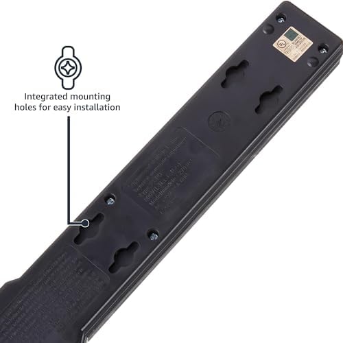 Amazon Basics Surge Protector Power Strip, 6-Outlet, 790 Joules, Circuit Breaker, LED Indicator, 6ft Extension Cord, Black, 10-Pack