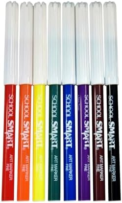 School Smart Conical and Fineline Watercolor Combo Marker Pack - Pack of 192 - 12 Each of 8 Assorted Colors - 086417