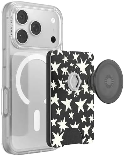 PopSockets Phone Wallet for MagSafe with Grip- Starstruck | PopWallet, Holds 3 Cards, Magnetic, Removable, Secure, Western, Boho, Aesthetic, Phone, Women