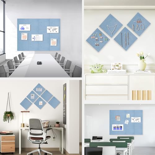 36" x 24" Large Felt Bulletin Board 1/2" Thick, Light Blue
