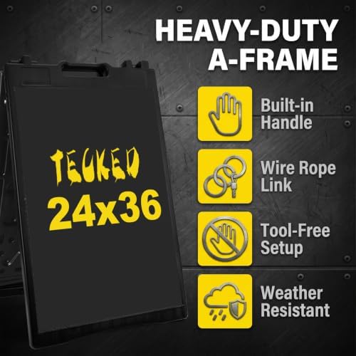 24x36 Inch Black Portable Foldable A Frame Sign Stand