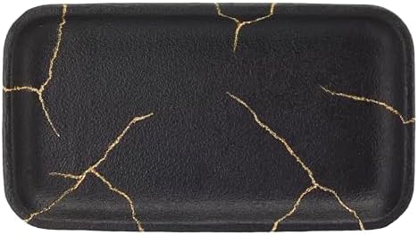 Nicole Miller - Vanity Tray, Resin Countertop Accessories, Dorm Room Essentials (Sydney Collection, Black/Gold)