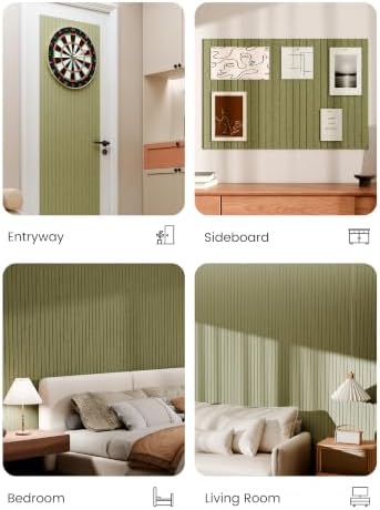 Bumusty 36"x 24" Large Felt Bulletin Board Tiles,Olive Green