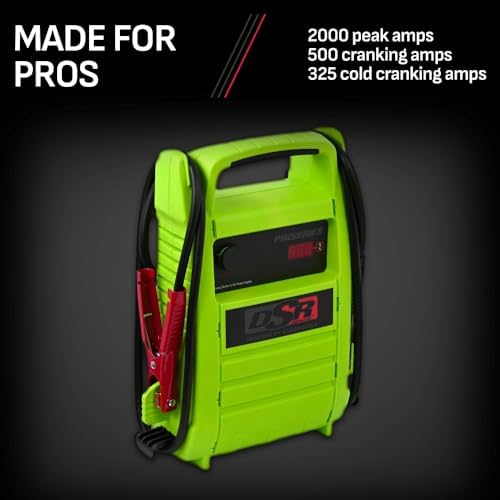 Schumacher Electric DSR Pro Series Portable Jump Starter & Power Station - 12V Jump Box for Car, SUV & RV Batteries - 2000 Peak Amps & 325 Cold Cranking Amps - 12V DC Power Outlet - DSR168G
