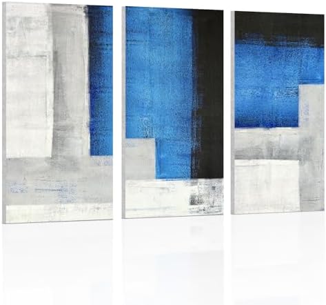 UMIACOUSTICS 3 Pcs 0.7Inch Thick Art Acoustic Panels, Decorative Acoustical Wall Panels, Sound Absorbing Art Panels for Home, Office, Hotel, Cerulean-Mist-Veil