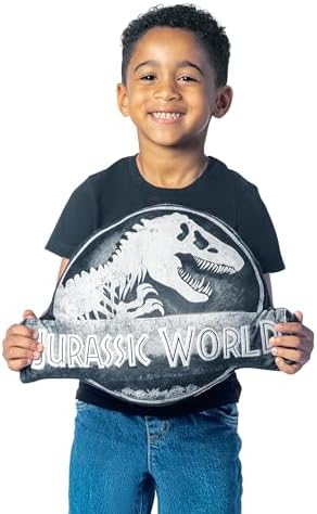 Northwest Jurassic World Stone Logo Cloud Pillow 12" – Plush Dinosaur Stuffed Toy for Kids & Adults, Soft Bedroom Decor, Gift for Boys & Girls