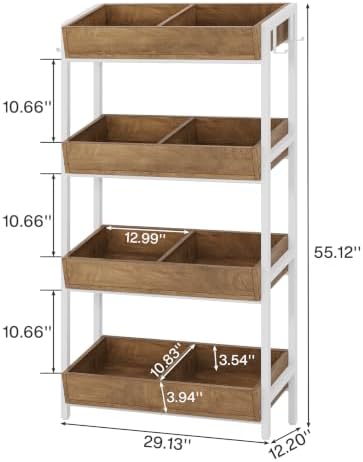 Tribesigns Wood Fruit and Vegetable Basket Stand,Onions and Potato Rack