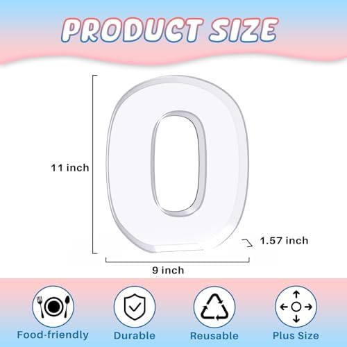 11" Acrylic Letter Charcuterie Box, Reusable Fillable Alphabet Number Shaped Form Tray for Birthday Anniversaries, Party Decorative Serving Plates Display Candy Cake (O)