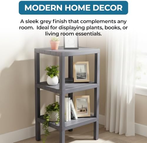 Honey-Can-Do Grey 3-Tier Storage Shelf