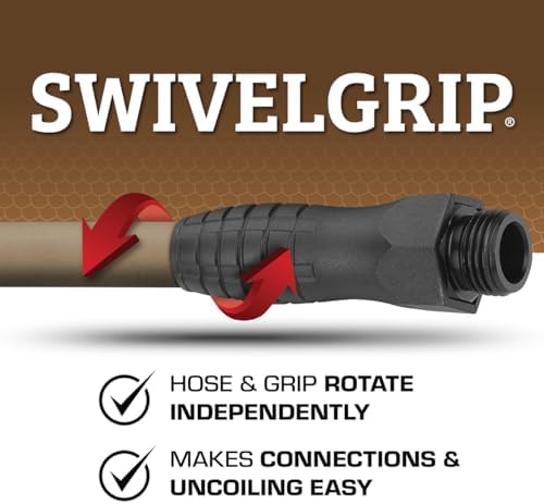 Flexzilla Colors SwivelGrip Garden Hose 5/8 in. x 25 ft., Lightweight All-Weather Water Hose, Durable and Flexible, Leak-Free Connections, Brown Mulch