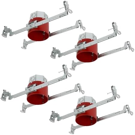 HALO 4” Junction Box Housing fits 4” LED Trims, HALO Surface Mounts, & Fans – Safe in Fire-Rated Ceilings – JB4FR2-4PK