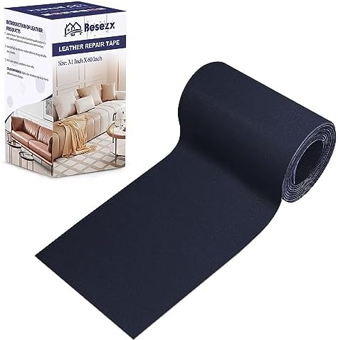 Leather Repair Patch Tape Kit, Self Adhesive Leather Repair for Furniture, Couch, Sofa, Car Seats,Office Chair,Vinyl Repair Kit.3.1inx60in