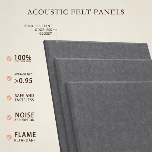 JBER Cork Board Alternative, 6 Pack 36" x 24" Felt Board, Dark Gray