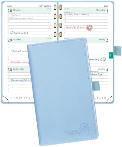 POPRUN 2027 Pocket Planner (Slim 3.5'' x 6.5'') Weekly and Monthly Calendar
