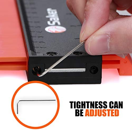 Saker Contour Gauge Profile Tool with Lock 5 Inch Orange
