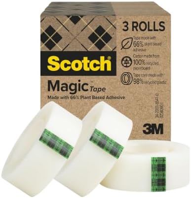 Scotch Magic Greener Tape, 0.75 in .x 900 in., 3 Rolls
