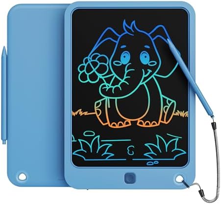 LCD Writing Tablet 10 Inch, Toys for 3 4 5 6 7 8 9 10 Year Old Boys Girls, Colorful Doodle Board Drawing Tablet, Gift for Boys Toddlers Age 3-12 Years, Memo Board, Drawing Pads with Lanyard(Navy)
