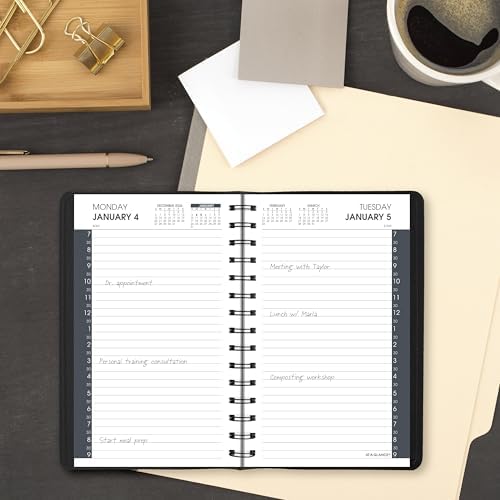 AT-A-GLANCE 2027 Appointment Book Planner, Daily, 5" x 8", Half-Hour, Black (702070527)