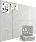 48" x 48" Cork Board Alternative, 16 Pack Felt Bulletin Board Tiles with 30 Adhesive Tabs Wall Push Pin Board for Office Classroom Bedroom Decor