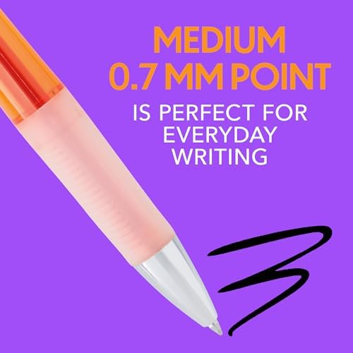 BIC Intensity Clic Black Gel Pens, Medium Point, 0.7mm, 12-Count Pack