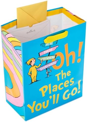 Hallmark Large Graduation Gift Bag with Card (Oh, the Places You'll Go!)