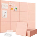 Lifewit 48"x 36" Felt Bulletin Board with Self-Adhesive, 12 Pack Cork Board Alternative for Walls, Large Pin Board Vision Board Message Board with 50 Pushpins for Office Decor, Room Decor, Pink