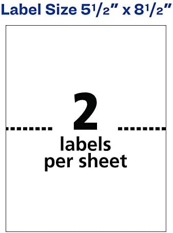 Avery® Printable Shipping Labels, 5.5" x 8.5" Customizable Stickers, White, 200 Blank Mailing Labels, Great for Mailing, Shipping, Organizing, and More (8426)