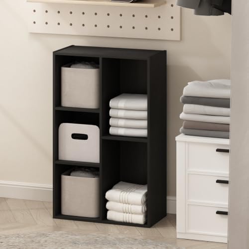 5-Cube Open Shelf Multipurpose Closet & Clothing Storage, Organizer, Blackwood