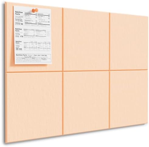 MaxGear Felt Bulletin Board 36" x 24", Peach Beige Felt Wall Tiles Push Pin