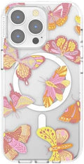 PopSockets iPhone 13 Pro Phone Case with MagSafe- Sunset Mariposa | Magnetic, Wireless Charging, Camera & Drop Protection, Butterfly, Moth, Luna, Western, Boho, Aesthetic