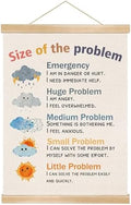 You Found a Duck Size of the Problem Wall Hanging Poster,Emotional Regulation Chart Linen Wall Art for Classroom, Mental Health Counseling Office, Therapy Room, SEL Decor for Kids and Students 14x18.5In (BG024)