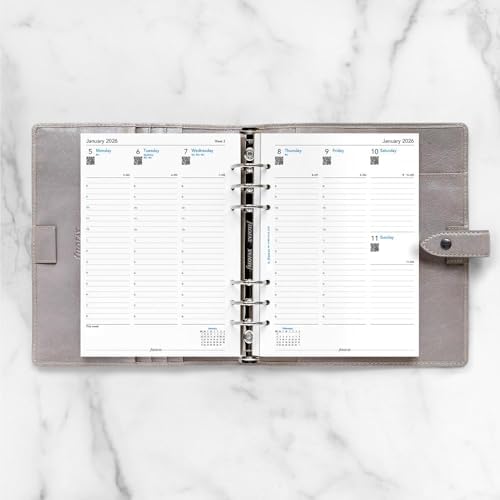 Filofax Calendar Diary Refill, A5 Size, Week-to-View with Appointments, Vertical, Multi-Fit, White Paper, English, 2026 (C68521M-26)