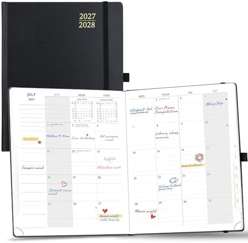 POPRUN Monthly Planner 2027-2028, Large-8" x 10", 18-Month Calendar Book