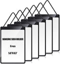 Thyle 6 Pcs Business Retail Hanging Sign Holder 8.3 x 5.8 Inch Plastic Advertising Signage Sign Holder Craftsman's Stall Clear Poster for Store Supermarket Exhibition Mall Restaurant Display